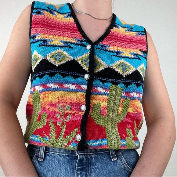 Vintage Susan Bristol cactus sweater vest - Picture 7 of 8